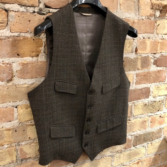 BANANA REPUBLIC Heritage Collection Wool Plaid Vest New No Tags 38R - Picture 2 of 15